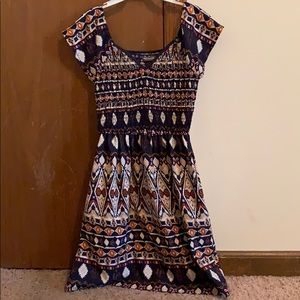 Navy Dress with boho design